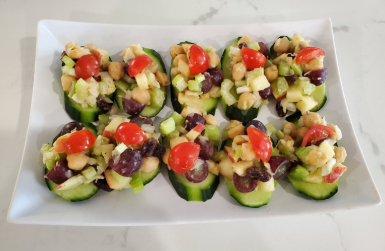 "Chicken" Salad on Cucumbers